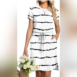 NWT/Casual Dresses Summer Short Sleeve T Shirt Dress with Pockets